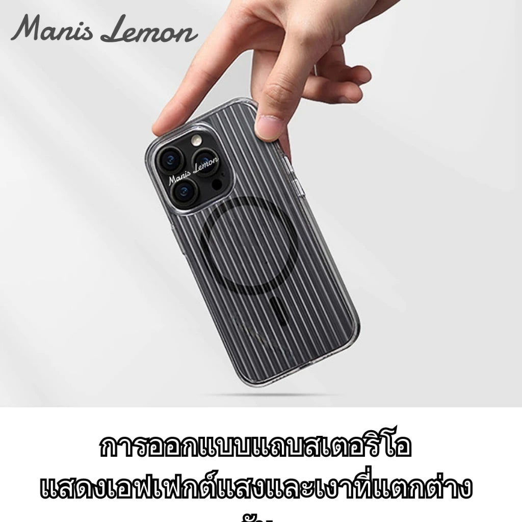 Manis Lemon ปริซึมแสง Magnetic Case for iPhone 16 15 14 13 12 Pro Max Plus แรงดึงดูดของแม่เหล็ก เคส สำหรับ ไอโฟน