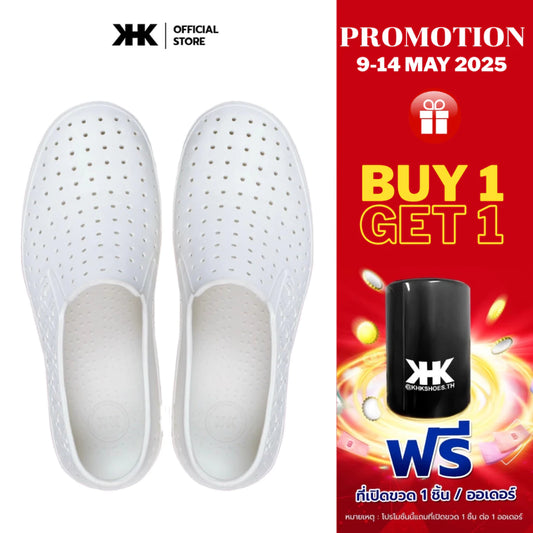 KHK SHOES ONE - WHITE สีขาว รองเท้ายางeva evashoes กันน้ำ เบาสบาย คัทชูยาง